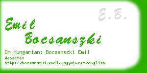 emil bocsanszki business card